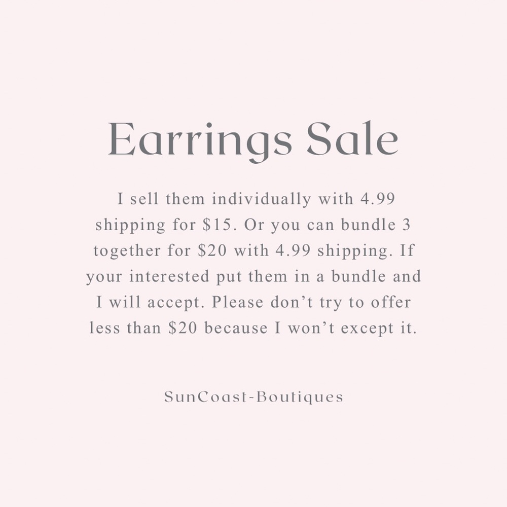 Earrings Sale $20 for 3